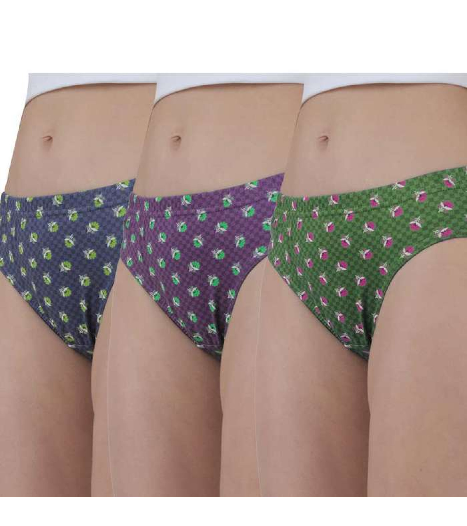 Vink Women's Printed Panty Combo Pack of 3 | Multicolor Inner Elastic